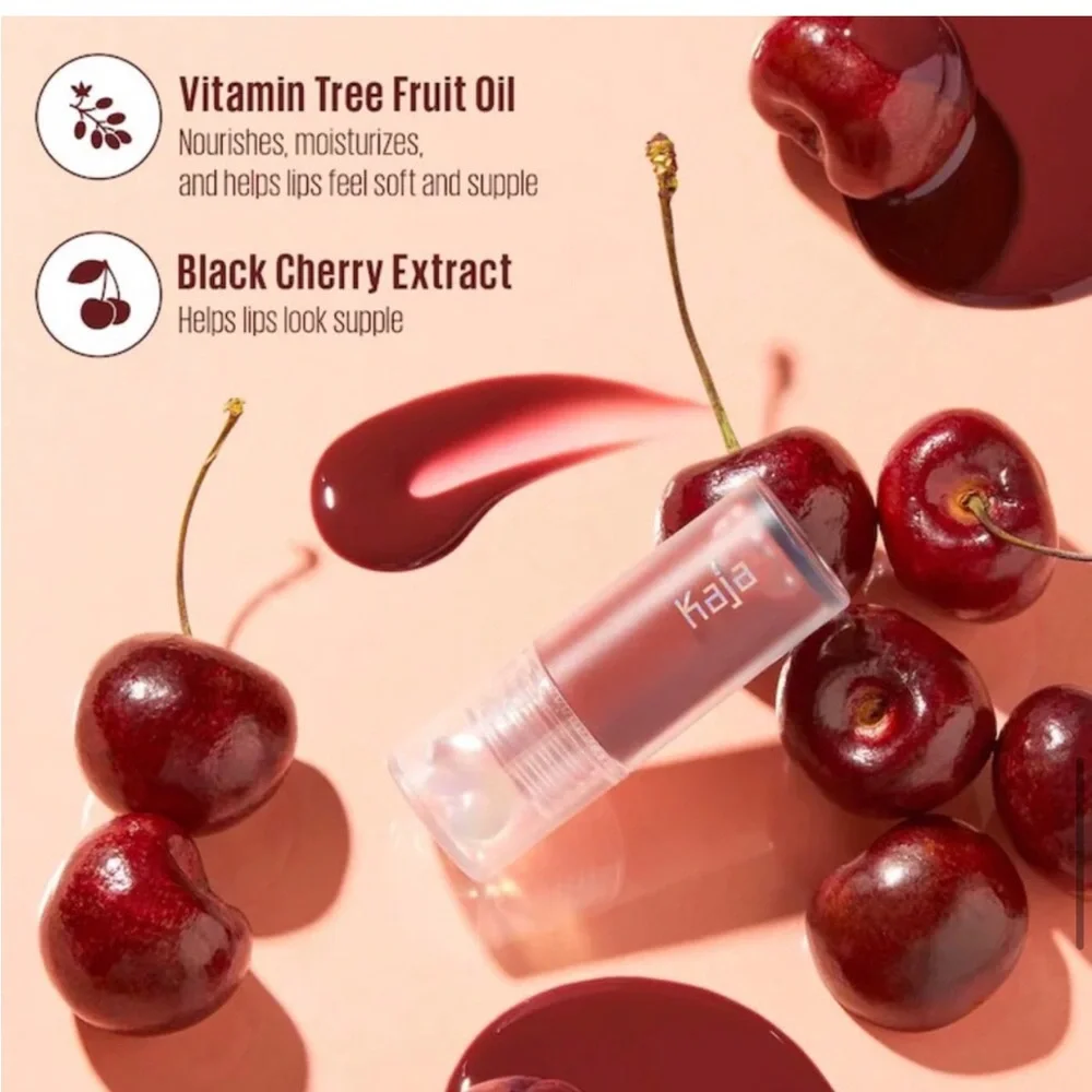 KAJA Juicy Glass Hydrating & Plumping Lip Oil in Cherry Cola NEW